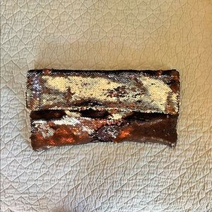 Metallic sequined Heidi Merrick clutch